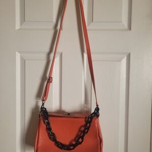 Viola Castellani Orange Leather Shoulder Bag
